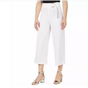 INC Cropped Wide Leg Ankle Pants in White
